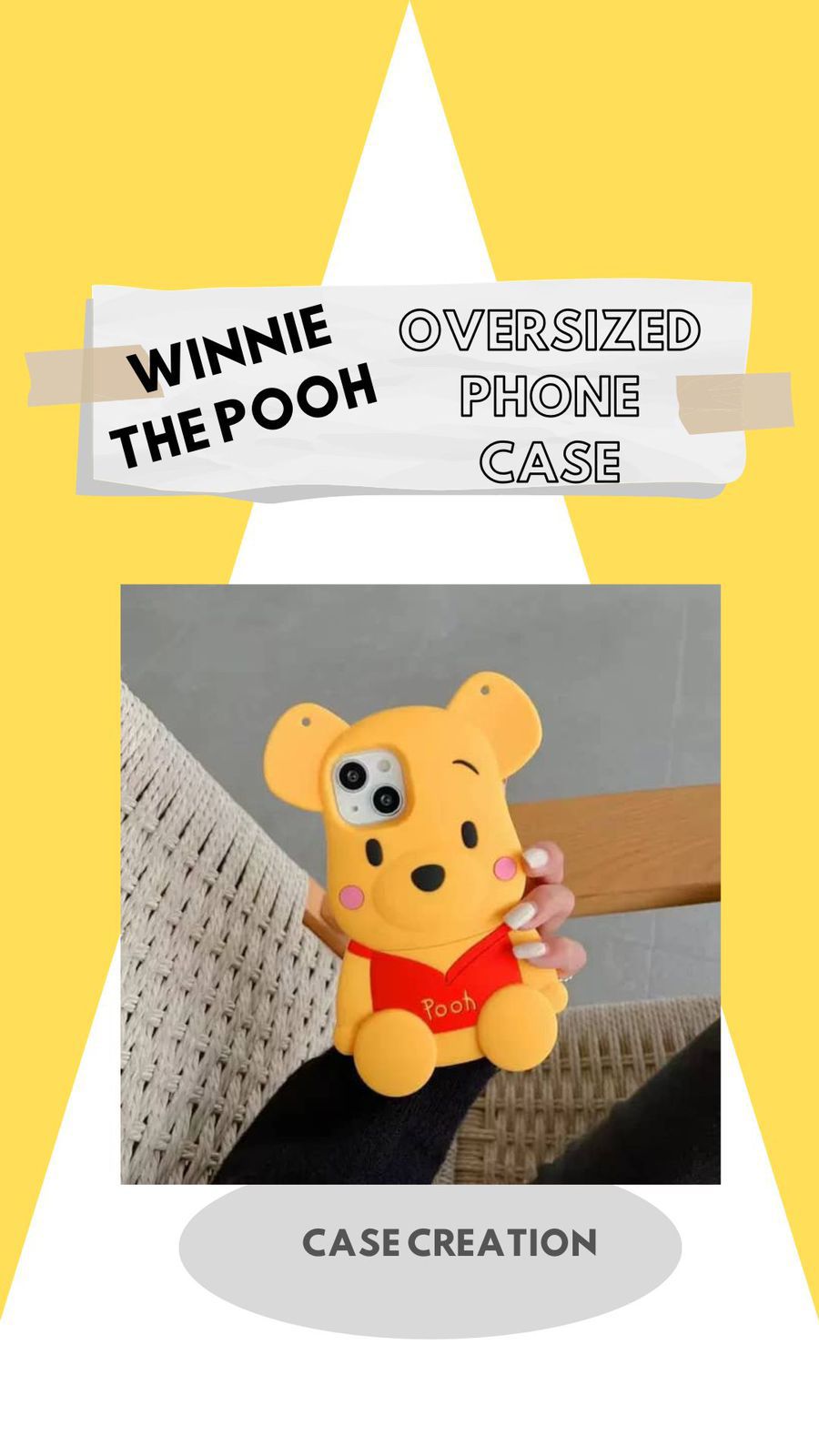 3D Cartoon Winnie the Pooh Bear Oversized Cute Case
